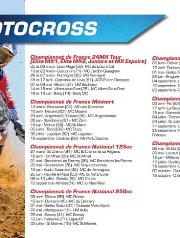 calendriers ffm 2022